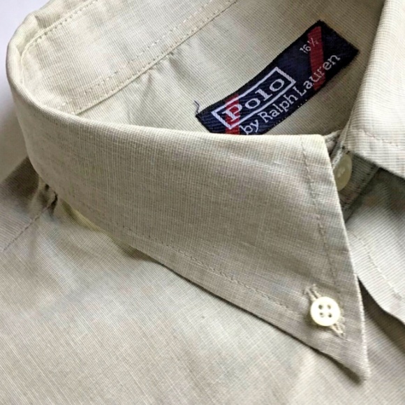 Polo Ralph Lauren light greyish green soft cotton shirt Sz 16.5 - Picture 4 of 7